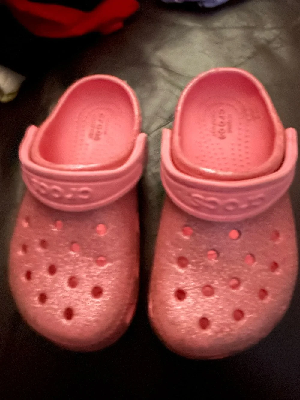 Crocs Pink Sparkle Sz 9